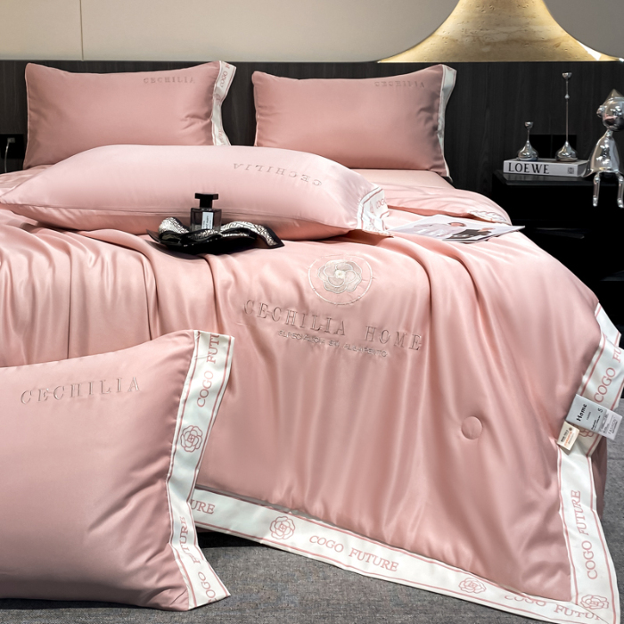 91家纺网 家纺一手货源 找家纺 （总）2025新款 水洗真丝四件套-香蜜