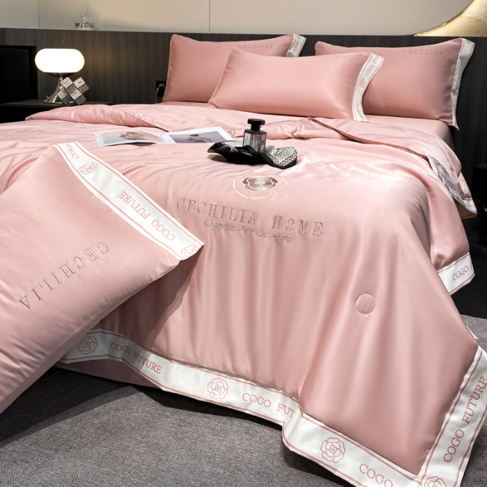 91家纺网 家纺一手货源 找家纺 （总）2025新款 水洗真丝四件套-香蜜