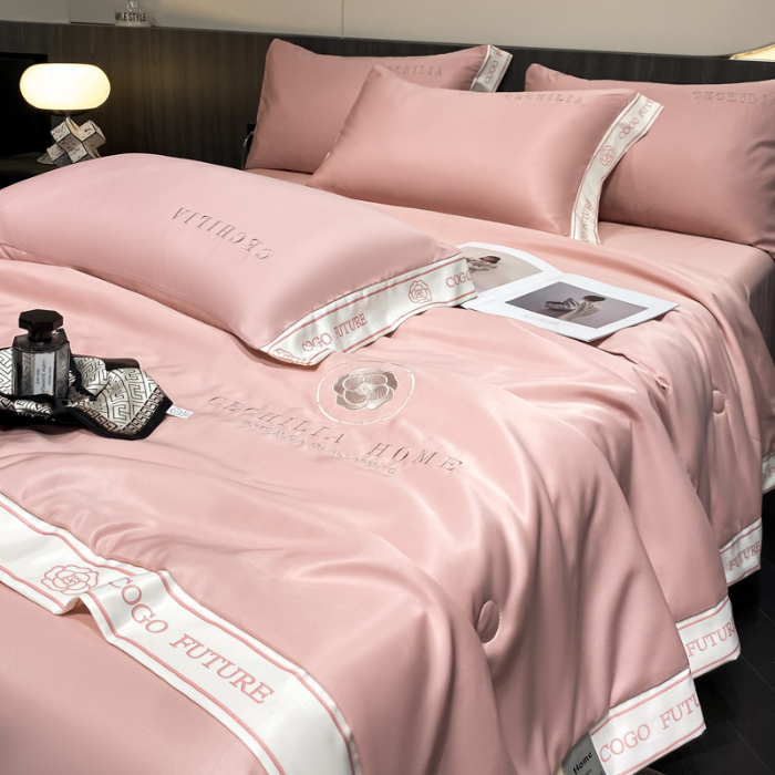 91家纺网 家纺一手货源 找家纺 （总）2025新款 水洗真丝四件套-香蜜