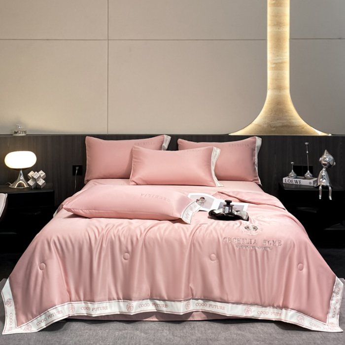 91家纺网 家纺一手货源 找家纺 （总）2025新款 水洗真丝四件套-香蜜