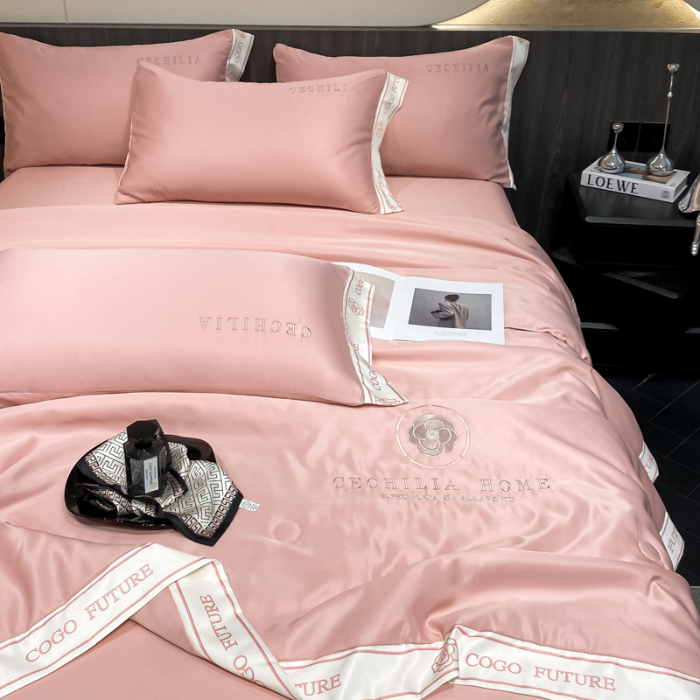 91家纺网 家纺一手货源 找家纺 （总）2025新款 水洗真丝四件套-香蜜