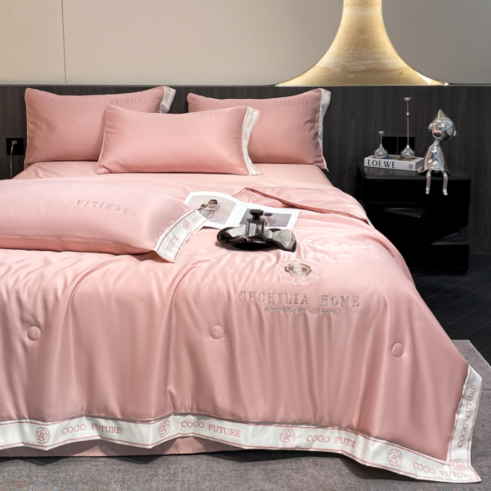 91家纺网 家纺一手货源 找家纺 （总）2025新款 水洗真丝四件套-香蜜