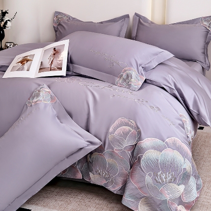 91家纺网 家纺一手货源 找家纺 （总）2025新款亲肤棉轻奢刺绣套件-花间梦