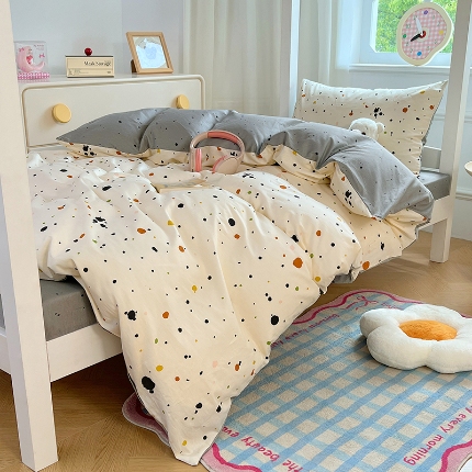 91家纺网 家纺一手货源 找家纺 （总）（总）2025新款13070全棉100％棉学生三件套小清新宿舍六件套大礼包寝室组合套装