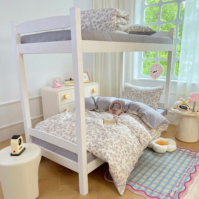 91家纺网 家纺一手货源 找家纺 （总）（总）2025新款13070全棉100％棉学生三件套小清新宿舍六件套大礼包寝室组合套装