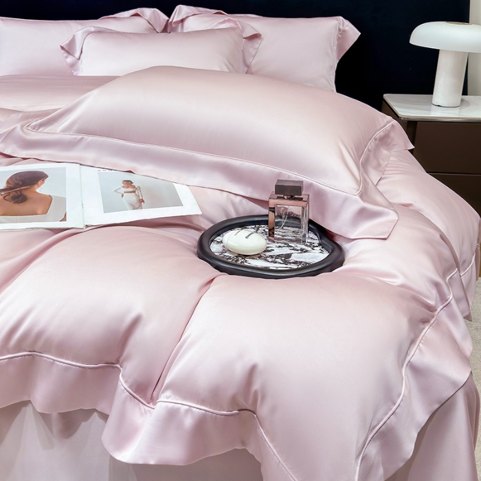 91家纺网 家纺一手货源 找家纺 （总）【兰精公司授权】星蕴家纺 2025新款奥地利兰精天丝莱赛尔纯色埋绳款四件套-莱恩