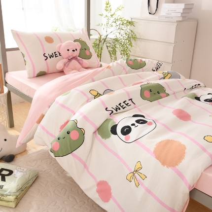 91家纺网 家纺一手货源 找家纺 （总）2025新款卡通风水洗棉学生三件套宿舍寝室上下铺六件套大礼包床褥被芯枕芯组合套装