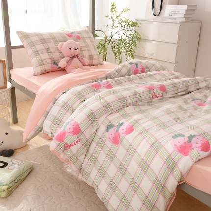 91家纺网 家纺一手货源 找家纺 （总）2025新款卡通风水洗棉学生三件套宿舍寝室上下铺六件套大礼包床褥被芯枕芯组合套装