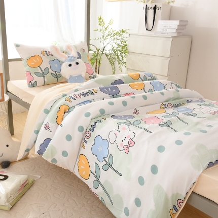 91家纺网 家纺一手货源 找家纺 （总）2025新款卡通风水洗棉学生三件套宿舍寝室上下铺六件套大礼包床褥被芯枕芯组合套装