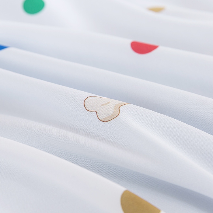 91家纺网 家纺一手货源 找家纺 （总）纯色雨家纺 2025新款花边卡通四件套数码印花中高端三件套-彩色派对