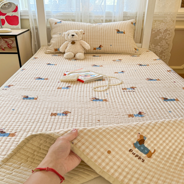 91家纺网 家纺一手货源 找家纺 （总）舒居家纺 2025新款学生高温酵素砂洗双面全棉纯棉床盖