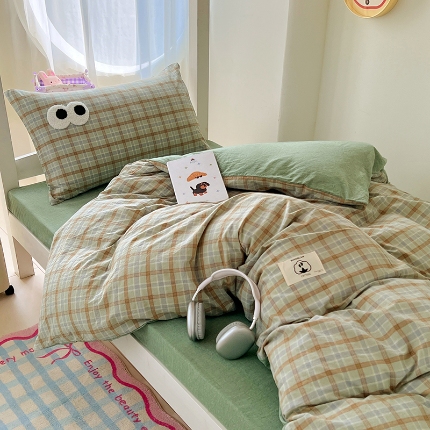 91家纺网 家纺一手货源 找家纺 （总）2025新款眼睛毛巾绣色织全棉100％棉学生三件套宿舍上下铺六件套大礼包组合套装