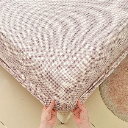 91家纺网 家纺一手货源 找家纺 （总）梦舒羽 2025新款双层纱格子花边床笠防滑蕾丝床罩床垫保护套榻榻米宿舍三件套