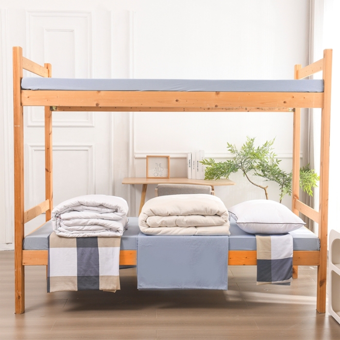 91家纺网 家纺一手货源 找家纺 （总）2025新款无印风水洗棉学生三件套宿舍上下铺大学生寝室六件套组合套装非全棉床品套件