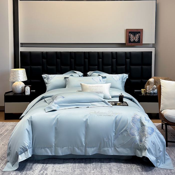 91家纺网 家纺一手货源 找家纺 （总）星蕴家纺 2025新款新款全棉刺绣四件套-露娜【高档礼盒包装】