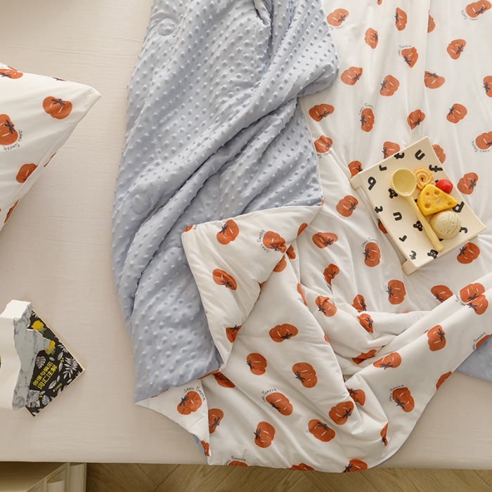 91家纺网 家纺一手货源 找家纺 （总）特价清仓2025A类高克重有氨印花凉感冰豆豆夏被直播爆款儿童学生夏凉被空调被 