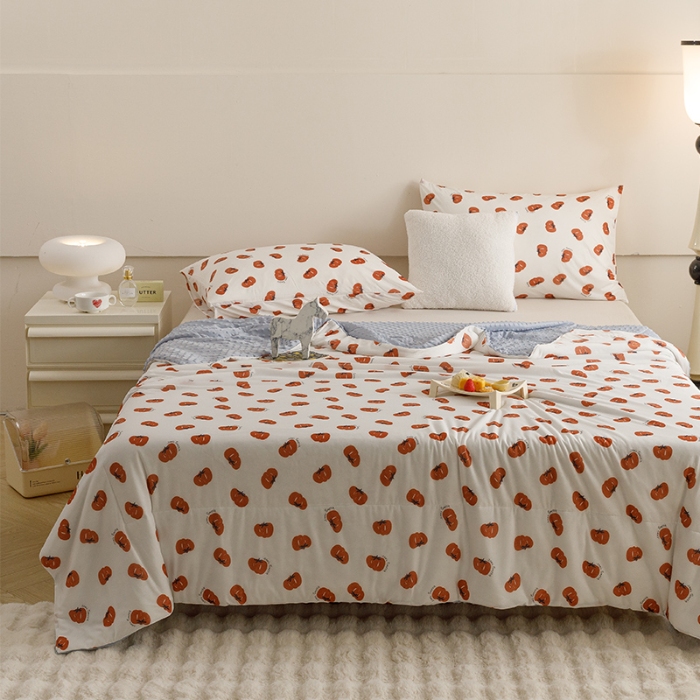 91家纺网 家纺一手货源 找家纺 （总）特价清仓2025A类高克重有氨印花凉感冰豆豆夏被直播爆款儿童学生夏凉被空调被 