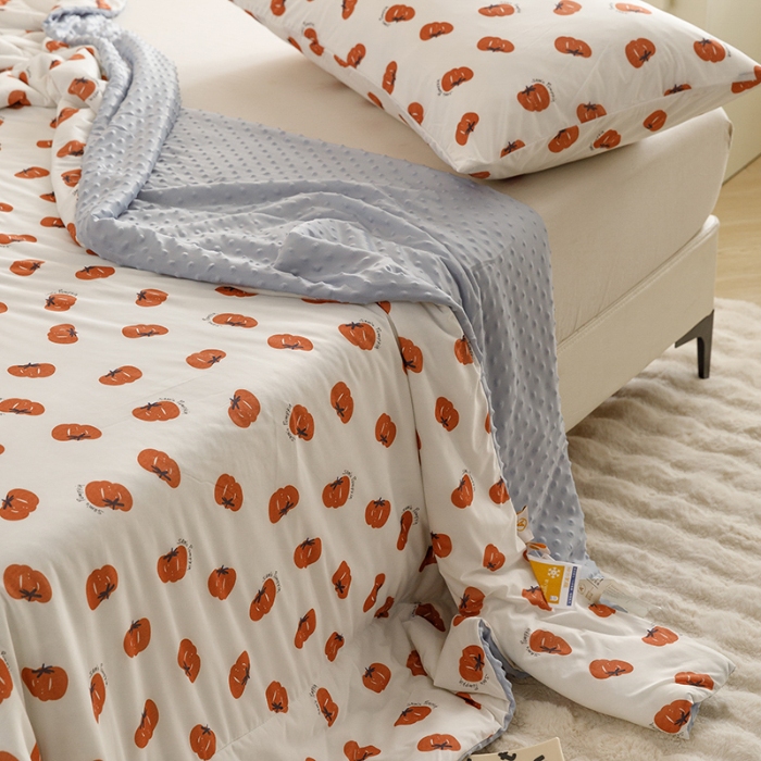 91家纺网 家纺一手货源 找家纺 （总）特价清仓2025A类高克重有氨印花凉感冰豆豆夏被直播爆款儿童学生夏凉被空调被 