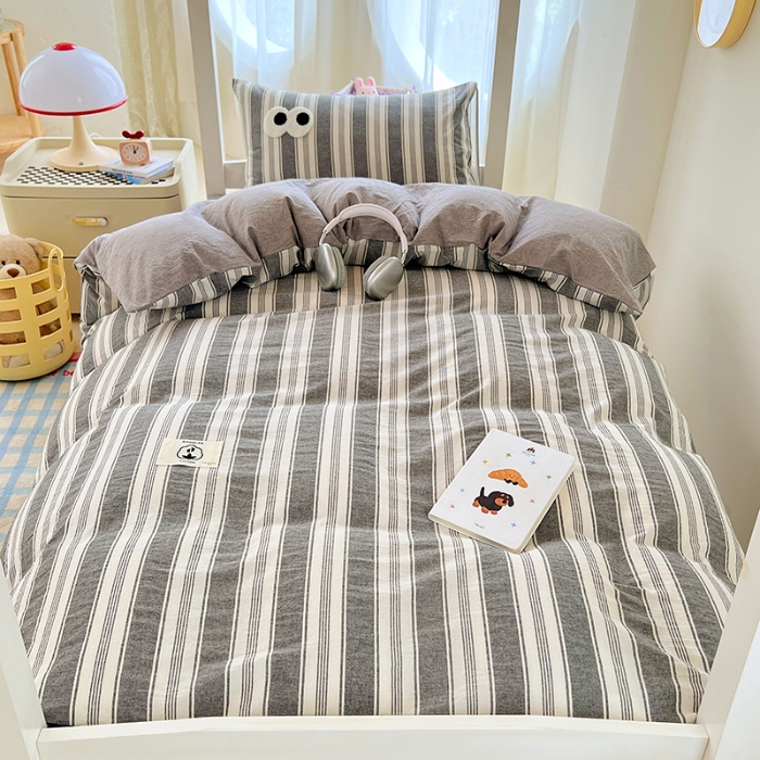 91家纺网 家纺一手货源 找家纺 （总）2025新款大眼睛毛巾绣色织全棉水洗棉大学生三件套寝室上下铺六件套组合套装