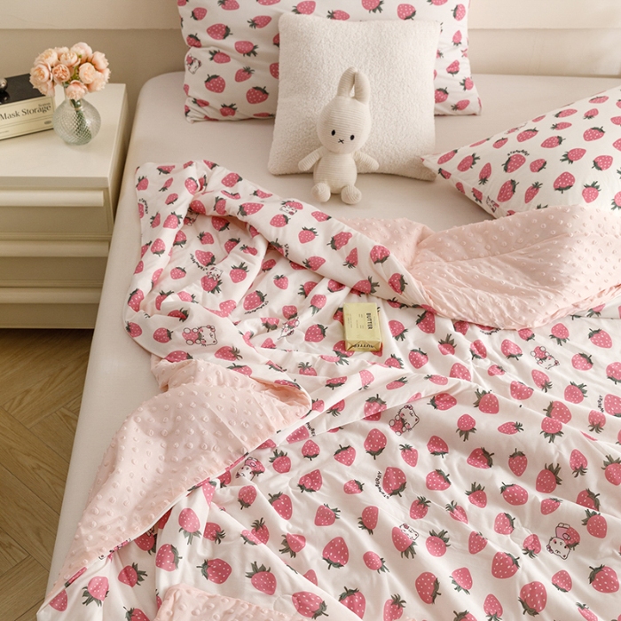 91家纺网 家纺一手货源 找家纺 （总）特价清仓 2025有氨印花小凉皮凉感冰豆豆夏被幼儿园儿童夏凉被空调被