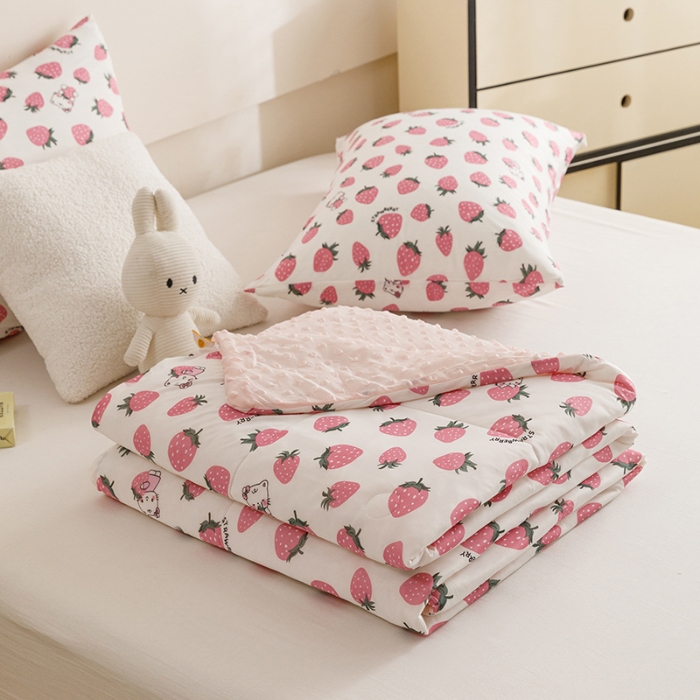 91家纺网 家纺一手货源 找家纺 （总）特价清仓 2025有氨印花小凉皮凉感冰豆豆夏被幼儿园儿童夏凉被空调被