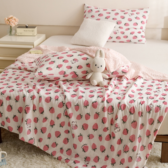 91家纺网 家纺一手货源 找家纺 （总）特价清仓 2025有氨印花小凉皮凉感冰豆豆夏被幼儿园儿童夏凉被空调被