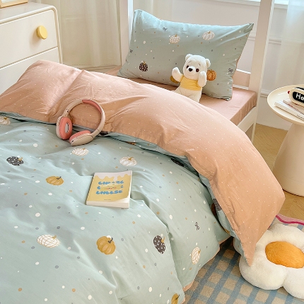 91家纺网 家纺一手货源 找家纺 （总）2025新款13070纯棉全棉100％棉学生三件套田园清新风宿舍六件套组合套装