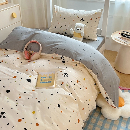 91家纺网 家纺一手货源 找家纺 （总）2025新款13070纯棉全棉100％棉学生三件套田园清新风宿舍六件套组合套装