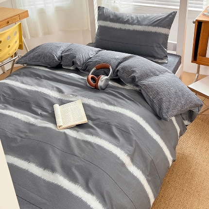 91家纺网 家纺一手货源 找家纺 （总）2025新款13070纯棉全棉100％棉学生三件套田园清新风宿舍六件套组合套装