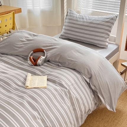 91家纺网 家纺一手货源 找家纺 （总）2025新款13070纯棉全棉100％棉学生三件套田园清新风宿舍六件套组合套装