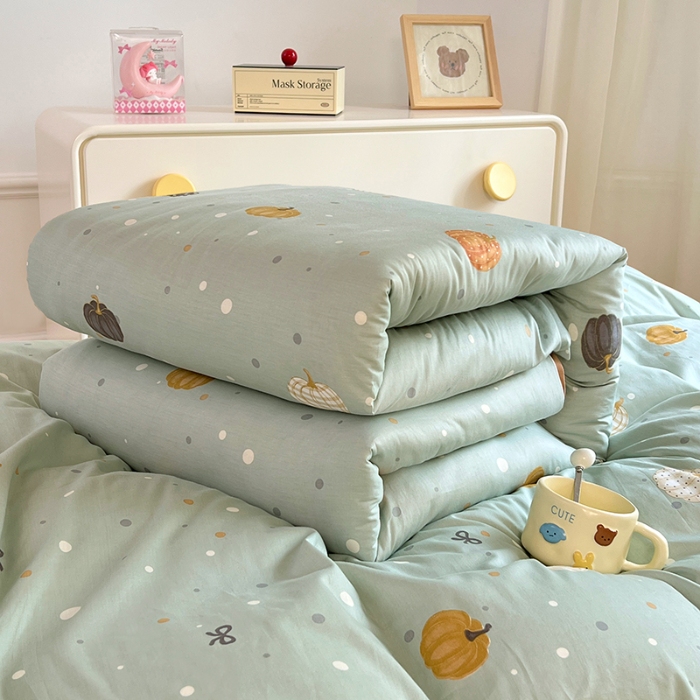 91家纺网 家纺一手货源 找家纺 （总）2025新款13070纯棉全棉100％棉学生三件套田园清新风宿舍六件套组合套装