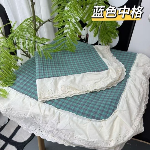 91家纺网 家纺一手货源 找家纺 （总）A类纯棉色织水洗棉床盖240*260CM全棉条纹三件套花边格子四季通用