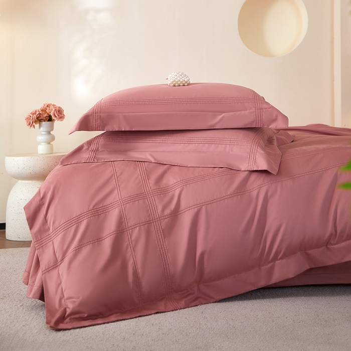 91家纺网 家纺一手货源 找家纺 金太阳80支婴肤全棉磨毛四件套 阳光深豆沙