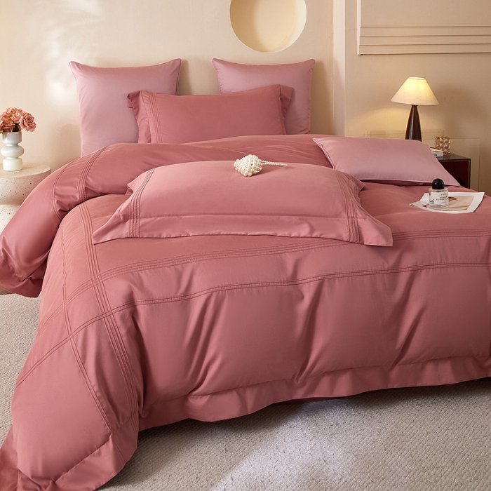 91家纺网 家纺一手货源 找家纺 金太阳80支婴肤全棉磨毛四件套 阳光深豆沙