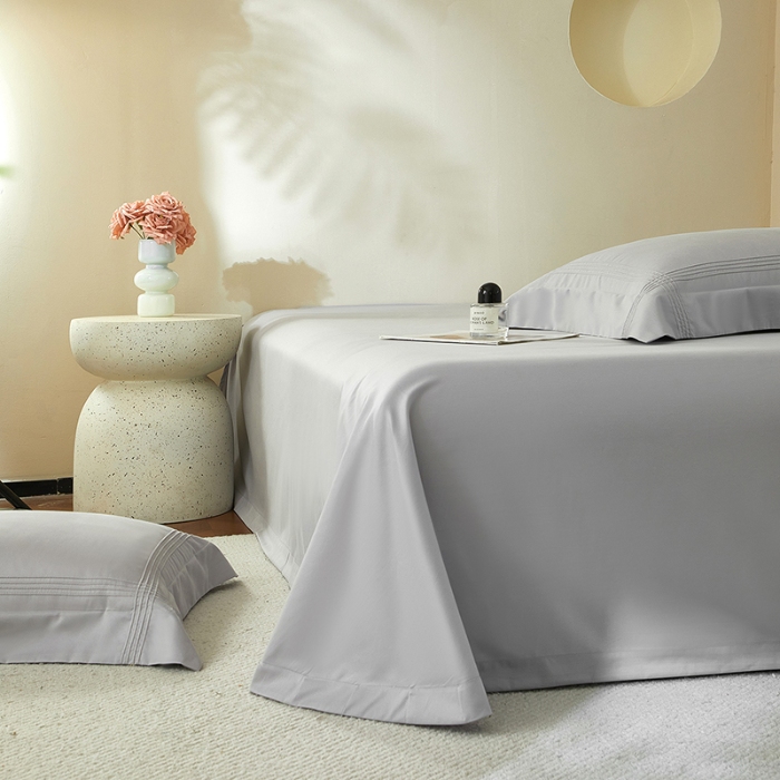 91家纺网 家纺一手货源 找家纺 金太阳80支婴肤全棉磨毛四件套 阳光银灰