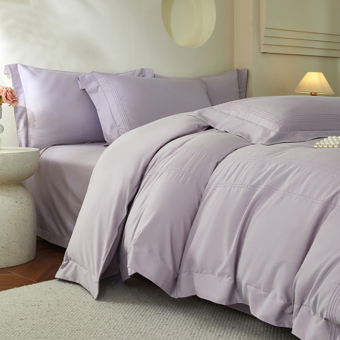 91家纺网 家纺一手货源 找家纺 金太阳80支婴肤全棉磨毛四件套 阳光紫云灰