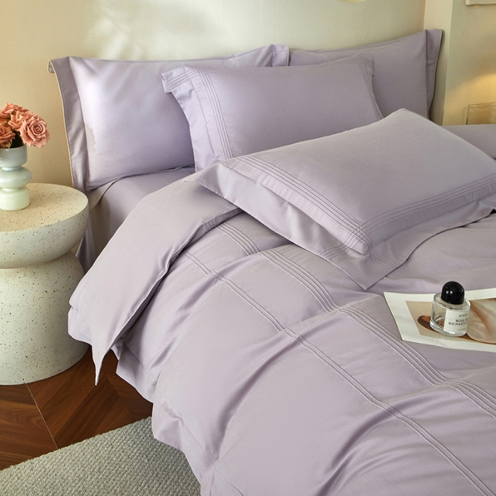 91家纺网 家纺一手货源 找家纺 金太阳80支婴肤全棉磨毛四件套 阳光紫云灰