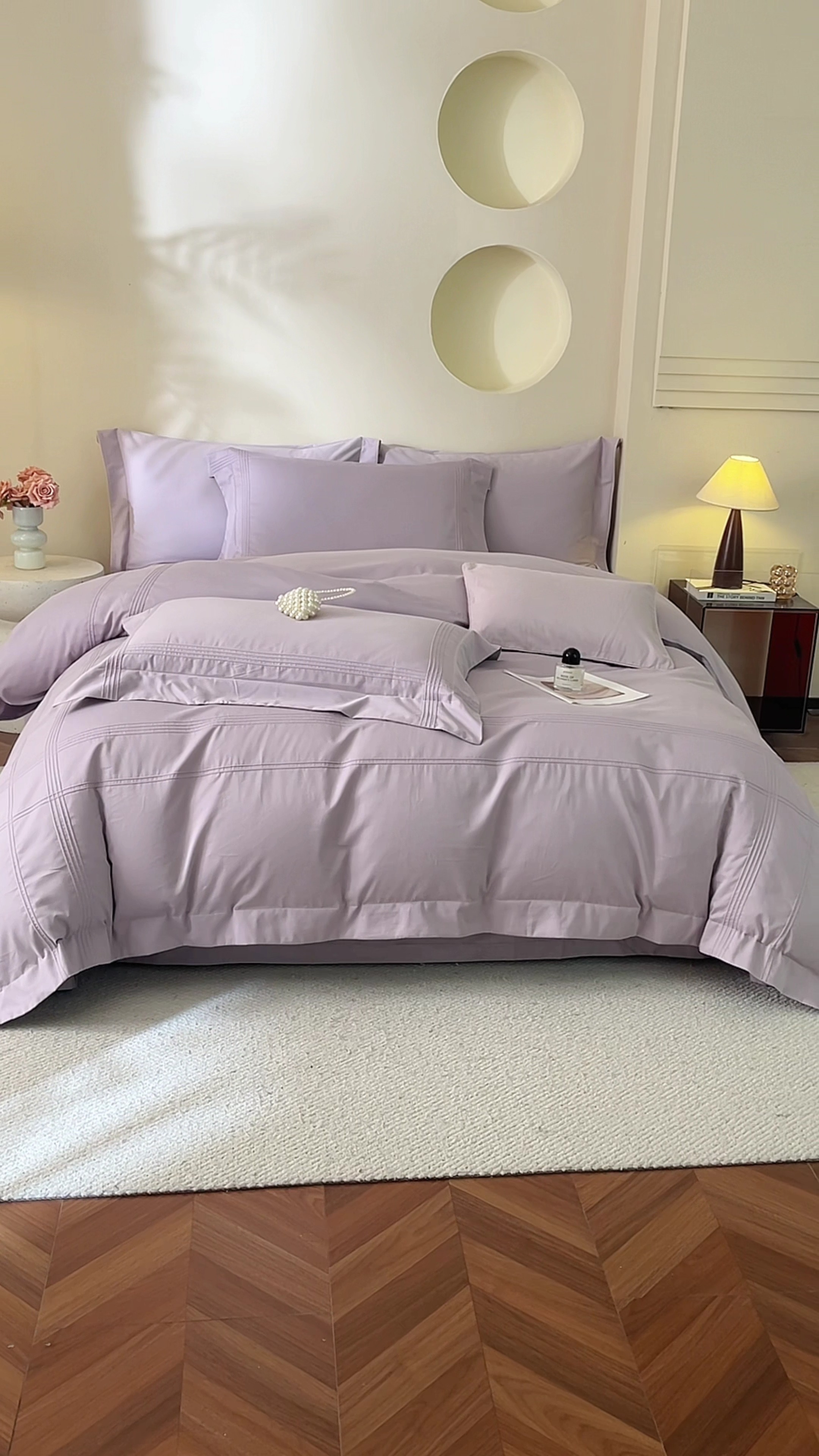 91家纺网 家纺一手货源 找家纺 金太阳80支婴肤全棉磨毛四件套 阳光紫云灰