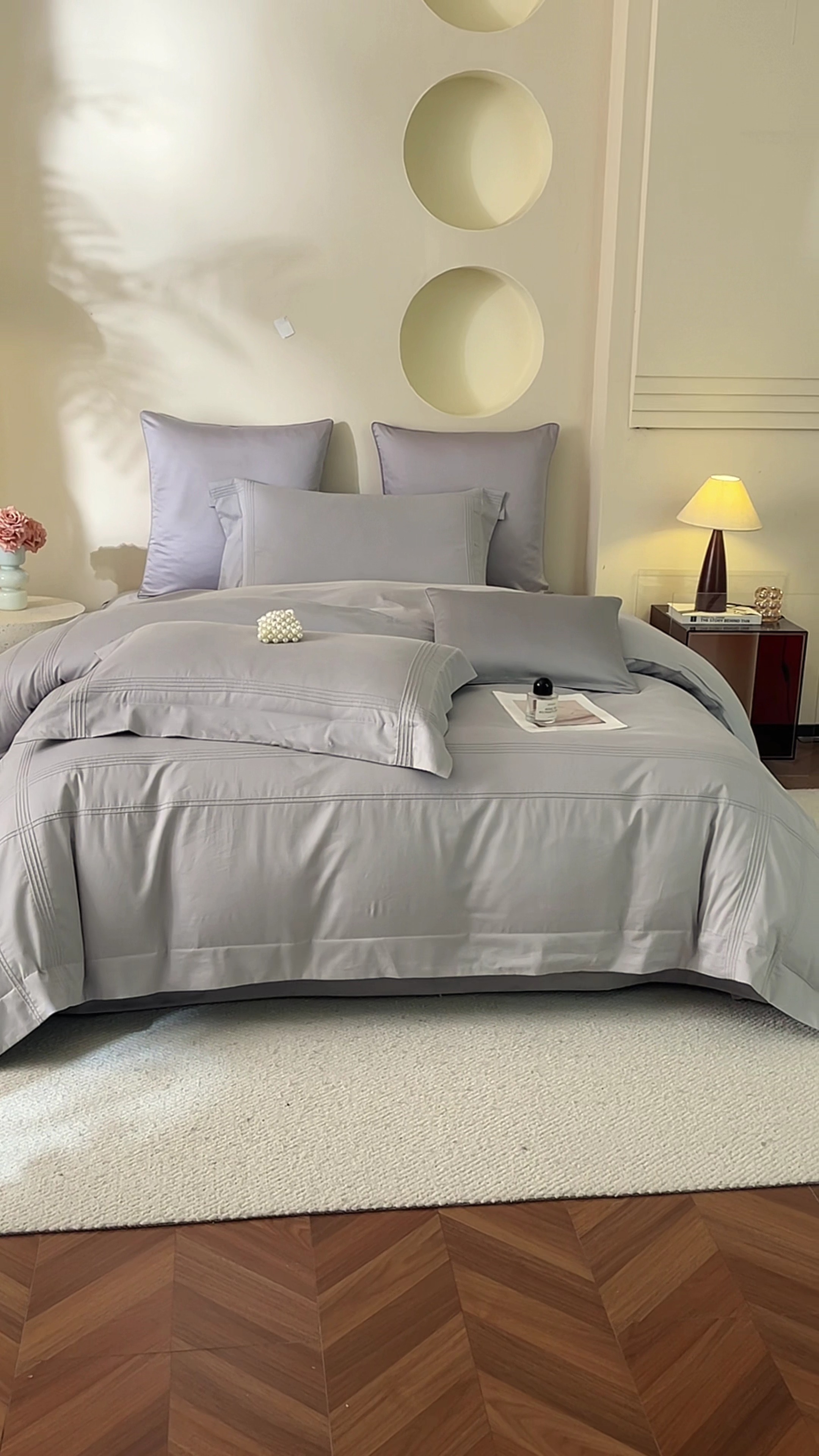 91家纺网 家纺一手货源 找家纺 金太阳80支婴肤全棉磨毛四件套 阳光银灰