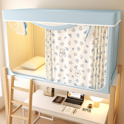 91家纺网 家纺一手货源 找家纺 （总）2025新款100%物理强遮光纳米技术静电环保透气床帘加密纱学生蚊帐透气面料宿舍单人床