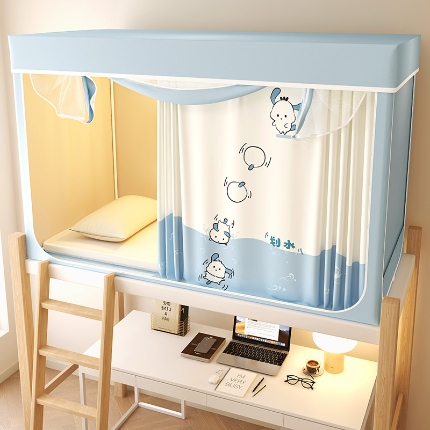 91家纺网 家纺一手货源 找家纺 （总）2025新款100%物理强遮光纳米技术静电环保透气床帘加密纱学生蚊帐透气面料宿舍单人床