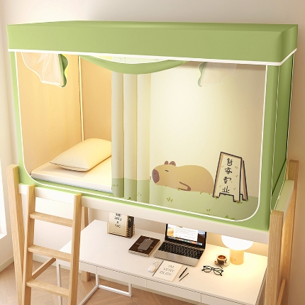 91家纺网 家纺一手货源 找家纺 （总）2025新款100%物理强遮光纳米技术静电环保透气床帘加密纱学生蚊帐透气面料宿舍单人床