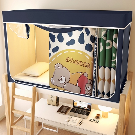 91家纺网 家纺一手货源 找家纺 （总）2025新款100%物理强遮光纳米技术静电环保透气床帘加密纱学生蚊帐透气面料宿舍单人床