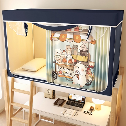 91家纺网 家纺一手货源 找家纺 （总）2025新款100%物理强遮光纳米技术静电环保透气床帘加密纱学生蚊帐透气面料宿舍单人床