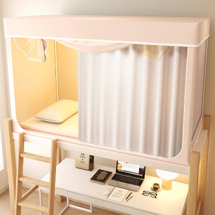 91家纺网 家纺一手货源 找家纺 （总）2025新款100%物理强遮光纳米技术静电环保透气床帘加密纱学生蚊帐透气面料宿舍单人床