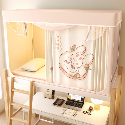 91家纺网 家纺一手货源 找家纺 （总）2025新款100%物理强遮光纳米技术静电环保透气床帘加密纱学生蚊帐透气面料宿舍单人床