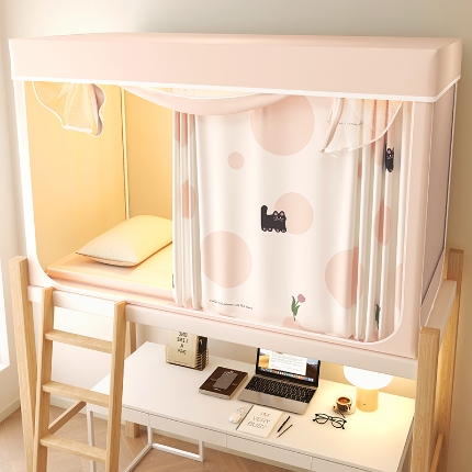 91家纺网 家纺一手货源 找家纺 （总）2025新款100%物理强遮光纳米技术静电环保透气床帘加密纱学生蚊帐透气面料宿舍单人床