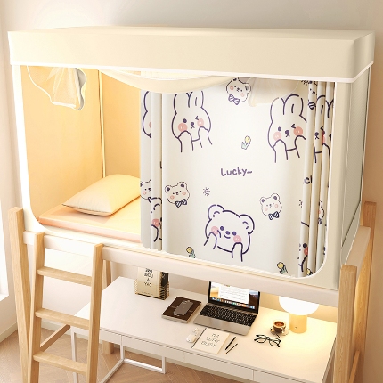 91家纺网 家纺一手货源 找家纺 （总）2025新款100%物理强遮光纳米技术静电环保透气床帘加密纱学生蚊帐透气面料宿舍单人床