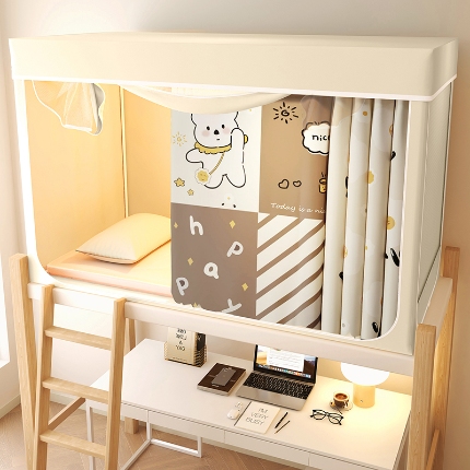 91家纺网 家纺一手货源 找家纺 （总）2025新款100%物理强遮光纳米技术静电环保透气床帘加密纱学生蚊帐透气面料宿舍单人床