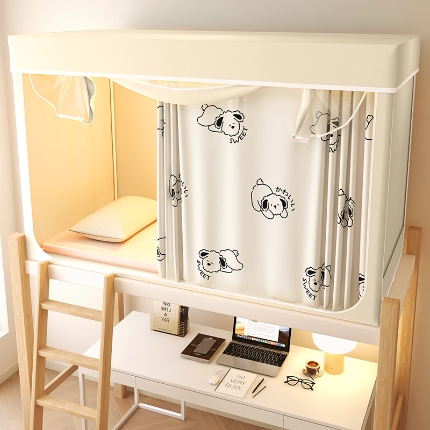 91家纺网 家纺一手货源 找家纺 （总）2025新款100%物理强遮光纳米技术静电环保透气床帘加密纱学生蚊帐透气面料宿舍单人床